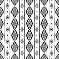 Seamless ethnic stripe pattern. Tribal unique ornament background design with geometric abstract shape. Folk style design for print fabric. Black and white color. vector