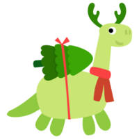 Dinosaur christmas happy new year png