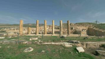 gammal ruiner och kolonner av hierapolis stad i pamukkale, Kalkon video