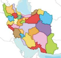 Vector illustrated blank map of Iran with provinces and administrative divisions, and neighbouring countries. Editable and clearly labeled layers.