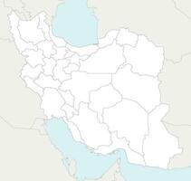 Vector blank map of Iran with provinces and administrative divisions, and neighbouring countries. Editable and clearly labeled layers.