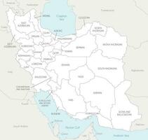 Vector map of Iran with provinces and administrative divisions, and neighbouring countries. Editable and clearly labeled layers.