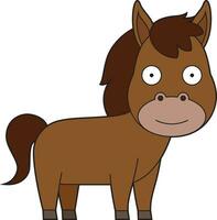 Cute cartoon vector illustration of a horse