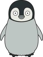 Cute cartoon vector illustration of a baby penguin