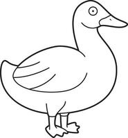 Easy coloring cartoon vector illustration of a duck