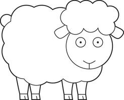fácil colorante dibujos animados vector ilustración de un oveja