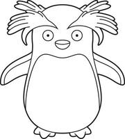 Easy coloring cartoon vector illustration of a rockhopper penguin