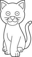 Easy coloring cartoon vector illustration of a cat