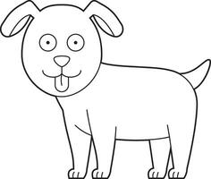 fácil colorante dibujos animados vector ilustración de un perro