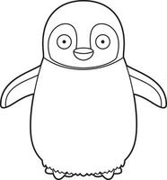 fácil colorante dibujos animados vector ilustración de un bebé pingüino