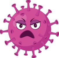 Vector illustration of a Coronavirus virus in cartoon style isolated on white background