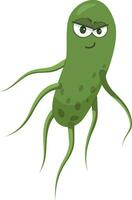 Vector illustration of a Salmonella bacteria in cartoon style isolated on white background