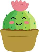 Vector illustration of a funny cactus character in cartoon style isolated on white background