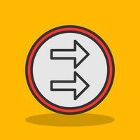 Right Turn Vector Icon Design