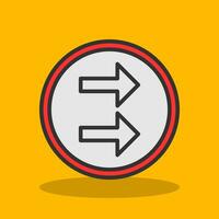 Right Turn Vector Icon Design