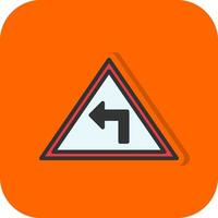 Left Turn Vector Icon Design