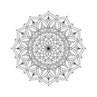 Black And White Monochromatic Round Line Mandala Shape Vector Design