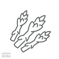 Asparagus icon. Nature vegetable food. sparrow grass Vegan natural bio. Dietary edible plant. asparagus sprout bundle. vegetarian outline style. vector illustration. design on white background. EPS 10