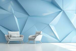 Futuristic Background with white chair photo