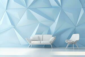 Futuristic Background with white chair photo