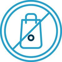 No Plastic Bags Vector Icon Design