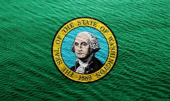 bandera de nosotros estado de Washington en un texturizado antecedentes. concepto collage. foto