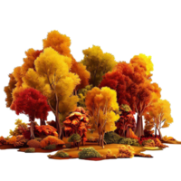 AI generative Autumn forest 3D png