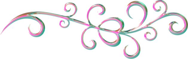 Iridescent doodle swirls png