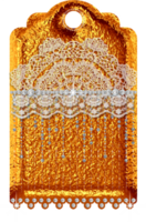 Jeweled golden tags png