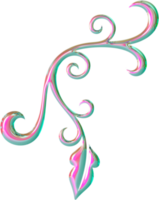 Iridescent doodle swirls png