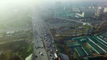 aérien vue de route échanges dans Moscou, Russie video