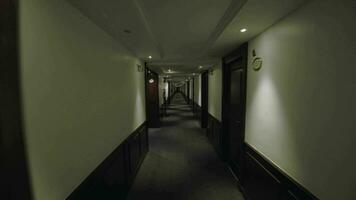 Long hotel corridor video