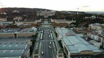 Barcelona aerial scene with the National Art Museum of Catalonia, Spain video