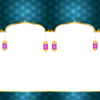 Arabic islamic frame ramadan kareem arch golden luxury ornamental pattern background for eid mubarak png