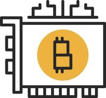 Bitcoin mining Vector Icon Design