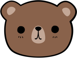 teddy beer hoofd hand- getrokken vlak tekenfilm element illustratie png