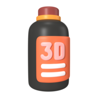 Resin Bottle 3D Illustration Icon png