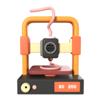 fdm 3d printer 3d illustratie icoon png