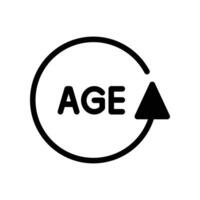 age icon. word age in circular arrows pointer logo signs and symbols can be used for web, logo, mobile app. solid style. Vector illustration. design on white background. EPS 10