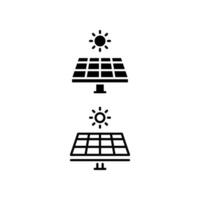 solar panel icon. Power battery alternative energy, sunlight eco electrical renewable industry. sustainable energy saving line and solid style. vector illustration design on white background. EPS 10