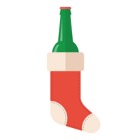 Bottle of Beer in Christmas Stocking png