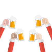 Santa clinking beer glasses png