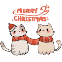 Merry Christmas's cat so cute png