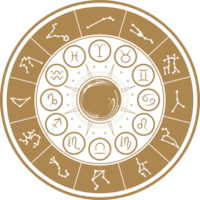 astrologia ruota con zodiaco segni icona png