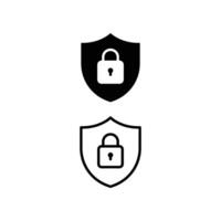 Padlock security icon. line and solid style. Shield Lock cyber security. antivirus protection. password and lock badge. private and secured access vector illustration design on white background EPS 10