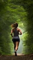 Forest Sprint - Capturing the Runner's Willpower Amidst Nature photo