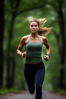 Forest Sprint - Capturing the Runner's Willpower Amidst Nature photo