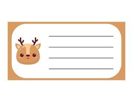 Design of the pages of the weekly and daily children's planner. Cute deer. Checklist layout for diary, notepad vector