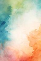 Artistic Watercolor Texture with Soft Blended Colors, Creating a Visually Calming Background for Marketing Content AI Generative photo