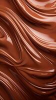 Dance of Light and Shadow - Swirls of Chocolate Cream Against Luminous Backdrop AI Generative photo